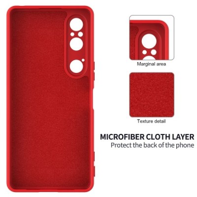 Sony Xperia 1 VI Shell hard liquid silicone (TPU) red case - cover | Priedai.lt