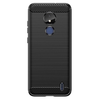 Nokia C21 "Carbon" hard silicone (TPU) black case - cover | Priedai.lt