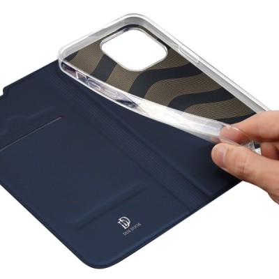 Samsung Galaxy A55 "Dux Ducis" Skin Flip Book Case - dark blue | Priedai.lt