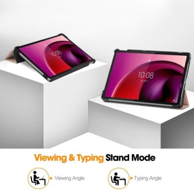 Lenovo Tab M11 (TB330FU) flip-up golden leather case - book (foldable) | Priedai.lt