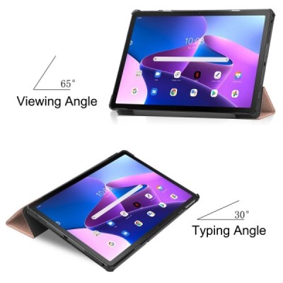 Lenovo Tab M10 Plus 10.6" Gen 3 flip-up golden leather case - book (foldable) | Priedai.lt