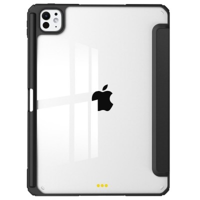 Apple iPad Pro 13 (2025) / 13 (2024) „Deluxe“ flip-up black leather case - booklet | Priedai.lt