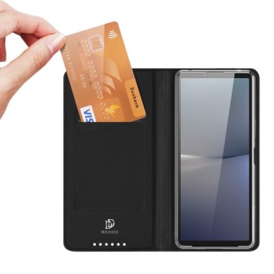 Sony Xperia 10 VI "Dux Ducis" Skin Flip Book Case - black | Priedai.lt
