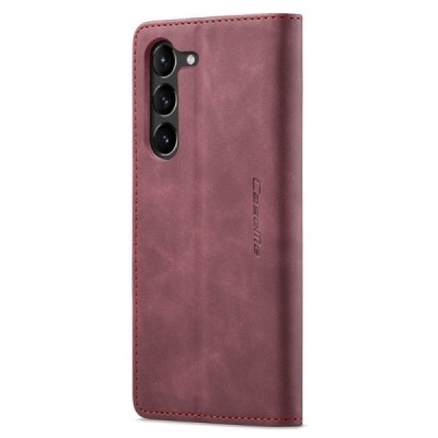 Samsung Galaxy S24 (SM-S921) CaseMe Retro Solid Flip Case Book - Burgundy | Priedai.lt
