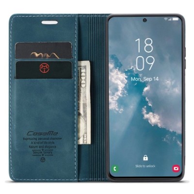 Samsung Galaxy S24 (SM-S921) CaseMe Retro Solid Flip Case Book - Green | Priedai.lt