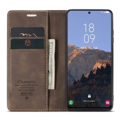 Samsung Galaxy S24 (SM-S921) CaseMe Retro Solid Flip Case Book - brown | Priedai.lt