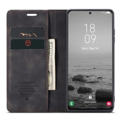 Samsung Galaxy S24+ (SM-S926) CaseMe Retro Solid Flip Case Book - Black | Priedai.lt