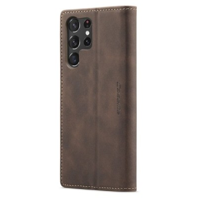 Samsung Galaxy S24 Ultra (SM-S928) CaseMe Retro Solid Flip Case Book - brown | Priedai.lt