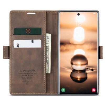 Samsung Galaxy S24 Ultra (SM-S928) CaseMe Retro Solid Flip Case Book - brown | Priedai.lt
