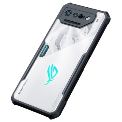 Asus Rog Phone 7 (7 Pro) „XUNDD“ transparent black bordered hard silicone TPU acrylic case - back | Priedai.lt