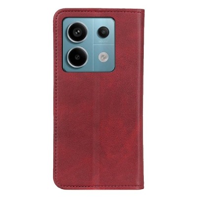 Xiaomi Redmi Note 13 Pro 5G (Poco X6 5G) „Split“ red leather flip case - booklet | Priedai.lt