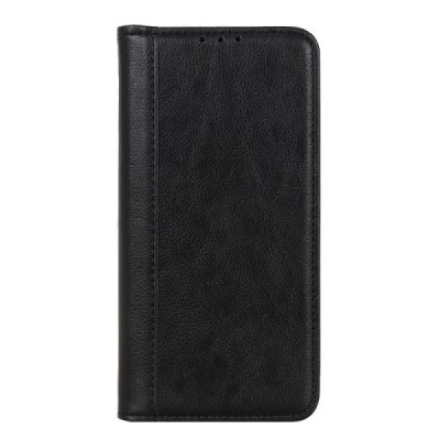 OnePlus 12R (Ace 3) black leather flip case - booklet with magnet | Priedai.lt
