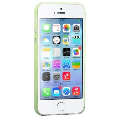 Hoco Thin Apple iPhone SE (5, 5s) žalias skaidrus plastikinis plonas dėklas / Priedai.lt