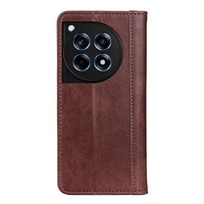 OnePlus 12R (Ace 3) brown leather flip case - booklet with magnet | Priedai.lt