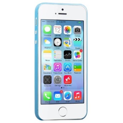 Hoco Thin Apple iPhone SE (5, 5s) mėlynas skaidrus plastikinis plonas dėklas / Priedai.lt