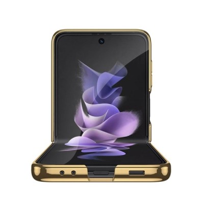 Samsung Galaxy Z Flip3 (F711) GKK Marble plastic black gold case - back | Priedai.lt