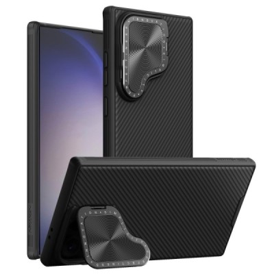 Samsung Galaxy S24 Ultra (SM-S928) „Nillkin“ CamShield Prop black case, back with camera protection | Priedai.lt