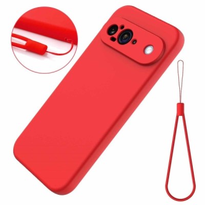 Google Pixel 9 Shell hard liquid silicone (TPU) case red - cover | Priedai.lt