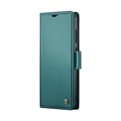 Xiaomi Poco X6 Pro 5G (Redmi K70E) CaseMe Leather Solid Flip Case Book - green | Priedai.lt