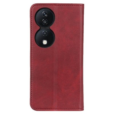 Huawei Honor X7b (Honor 90 Smart) „Split“ red leather flip case - booklet | Priedai.lt