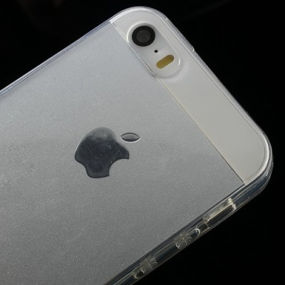 Apple iPhone SE (5, 5s) skaidrus (permatomas) kieto silikono TPU ploniausias pasaulyje dėklas / Priedai.lt