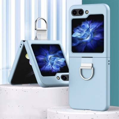 Samsung Galaxy Flip7 FE / Flip6 „Ring“ plastic light blue case - back | Priedai.lt