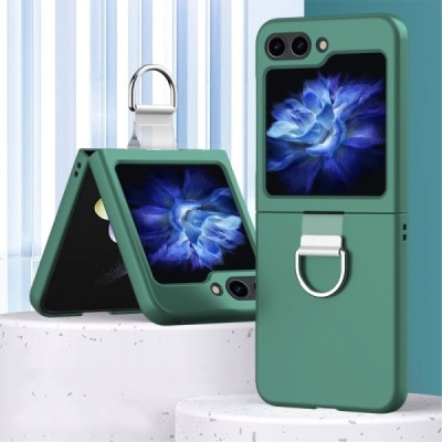 Samsung Galaxy Flip7 FE / Flip6 „Ring“ plastic green case - back | Priedai.lt