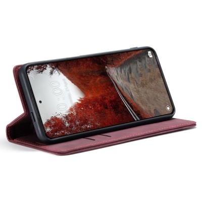 Xiaomi 14 Ultra CaseMe Retro Solid Flip Case Book - Burgundy | Priedai.lt
