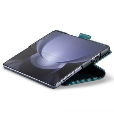 Samsung Galaxy Fold6 5G (SM-F956B) „CaseMe“ Leather solid flip green leather case - booklet | Priedai.lt