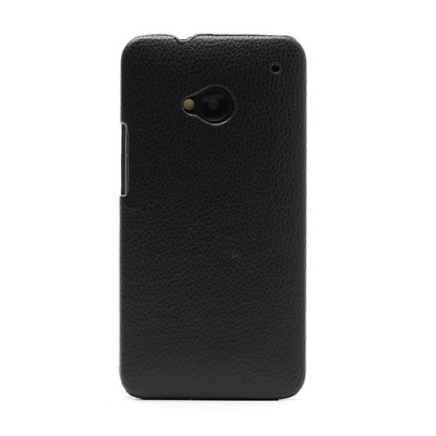 Atverčiamas odinis HTC One M7 juodas dėklas (Dėkliukas) / Priedai.lt