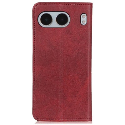 OnePlus Nord 4 „Split“ red leather flip case - book | Priedai.lt