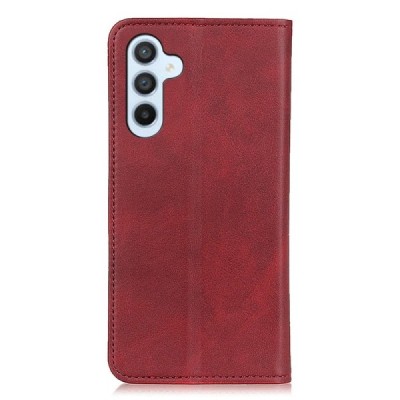 Samsung Galaxy A35 5G (SM-A356E) "Split" red leather flip case - book | Priedai.lt