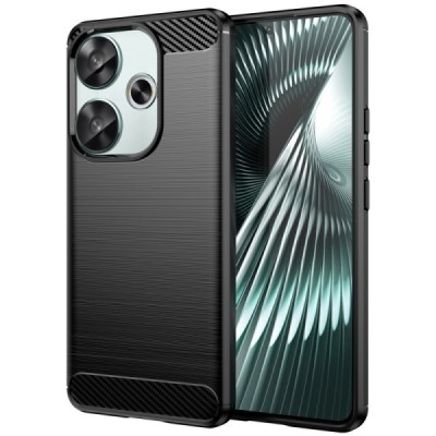 Poco F6 5G "Carbon" hard silicone (TPU) black case - cover | Priedai.lt