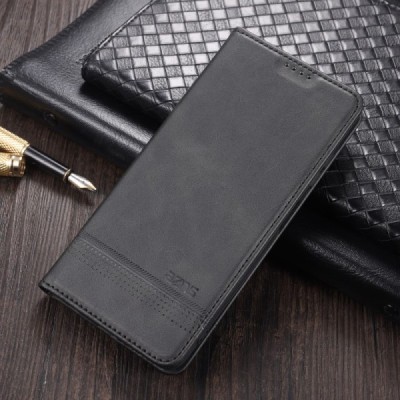 "AZNS" Retro Flip Leather Book Type Case for Xiaomi Poco X3 - Black | Priedai.lt