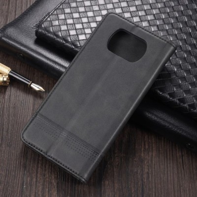 "AZNS" Retro Flip Leather Book Type Case for Xiaomi Poco X3 - Black | Priedai.lt