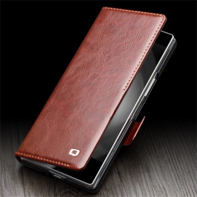 Samsung Galaxy Fold6 5G "QIALINO" flip-up leather case cover - brown | Priedai.lt