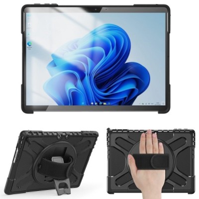 Microsoft Surface Pro 11, 10, 9 reinforced protection (360°) black kickstand case cover | Priedai.lt