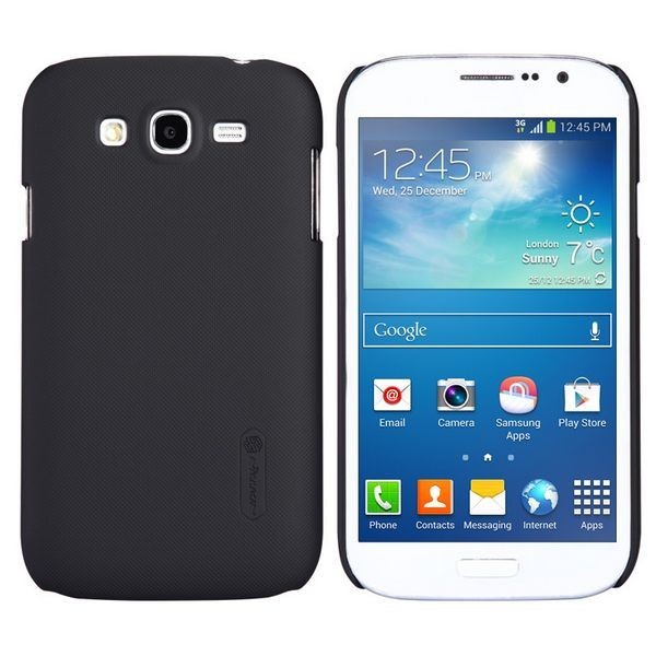 „Nillkin“ Super Frosted dėklas - juodas + apsauginė ekrano plėvelė (Galaxy Grand / Grand Neo)