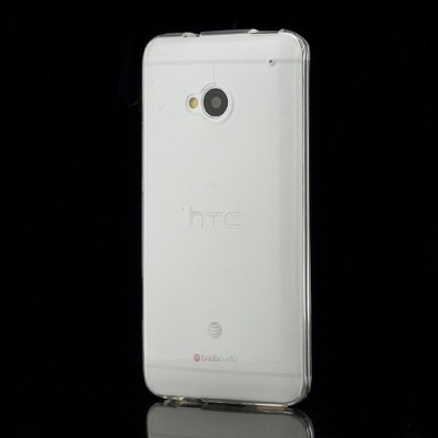 Skaidrus HTC One M7 permatomas kieto silikono TPU dėklas / Priedai.lt