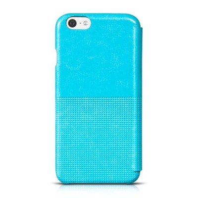 Prabangus „HOCO“ Crystal Fashion serijos odinis atverčiamas mėlynas Apple iPhone 6 (6s) dėklas / Priedai.lt