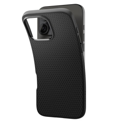 "Spigen" Liquid Air Apple iPhone 16 Pro Max Black Hard Silicone Case Cover - Back | Priedai.lt