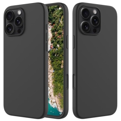 Apple iPhone 16 Pro "Shell" hard liquid silicone (TPU) case black - cover | Priedai.lt