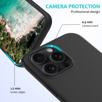 Apple iPhone 16 Pro "Shell" hard liquid silicone (TPU) case black - cover | Priedai.lt