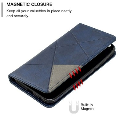 Nokia 2.2 Geometric Solid Flip Book Case - Blue | Priedai.lt