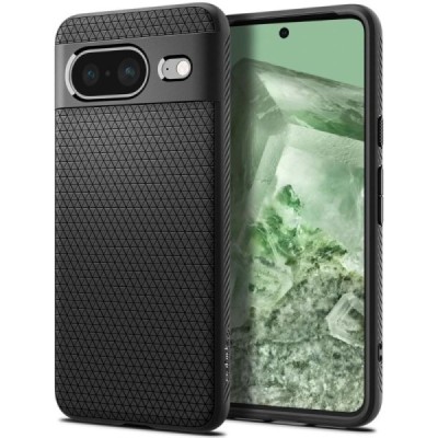 "Spigen" Liquid Air Google Pixel 8 Black Hard Silicone Case Cover - Back | Priedai.lt
