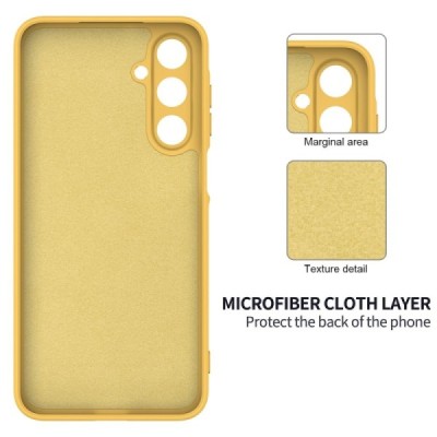 Samsung Galaxy A16 "Shell" hard liquid silicone (TPU) case yellow - cover | Priedai.lt