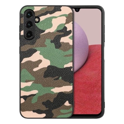 „Camouflage“ Pattern Samsung Galaxy A14 5G (SM-A146B, SM-A145F) žalias odinis dėklas | Priedai.lt