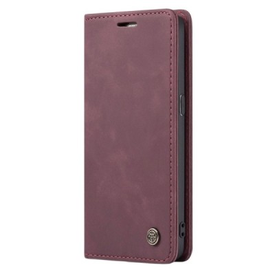 Samsung Galaxy S7 (G930) CaseMe Retro solidus atverčiamas bordo odinis dėklas - knygutė | Priedai.lt