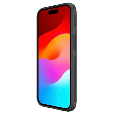 Apple iPhone 15 „Nillkin“ Frosted Shield Pro juodas dėklas - nugarėlė | Priedai.lt