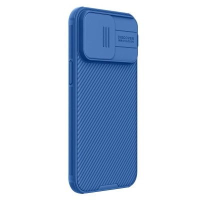 Apple iPhone 15 Pro Max „Nillkin“ CamShield Pro mėlynas dėklas, nugarėlė su kameros apsauga | Priedai.lt